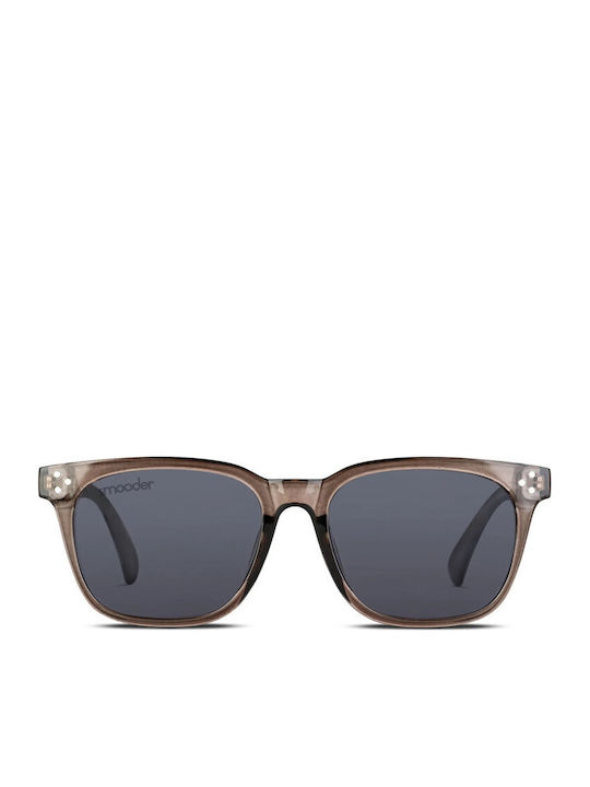 Smooder Unisex Sonnenbrille mit Gray Holz Gestell und Gray Linse X029