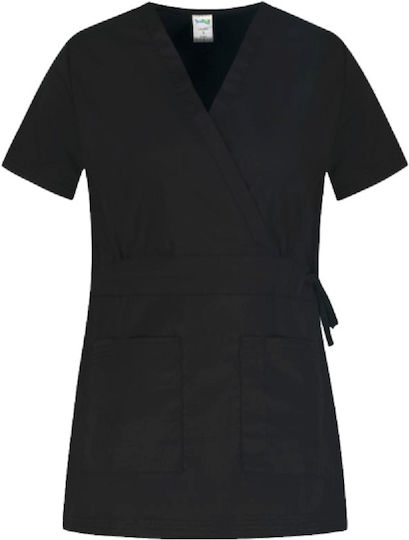 bwell Women's Black Medical Blouse