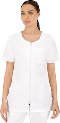 bwell Women's White Medical Blouse