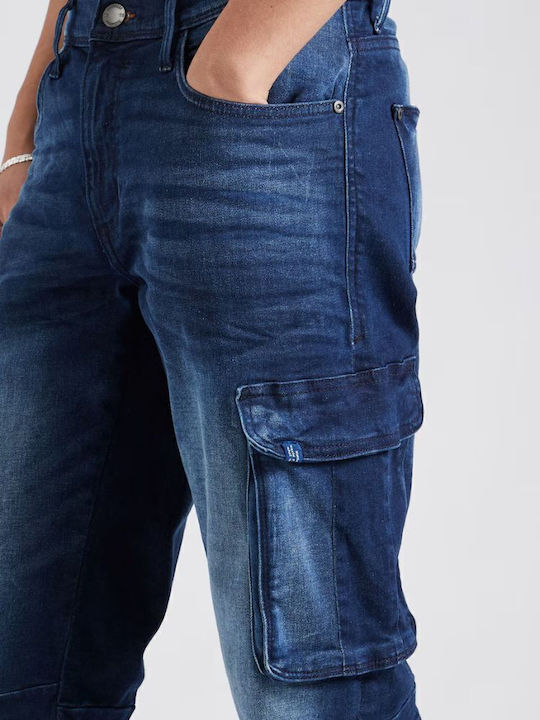 Ανδρική Βερμούδα Cargo Medium Blue Denim
