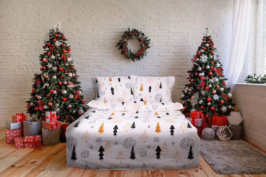 Matex Bettbezug-Set Baumwolle Einzelbett mit Kissenbezug 160x200 Weiß