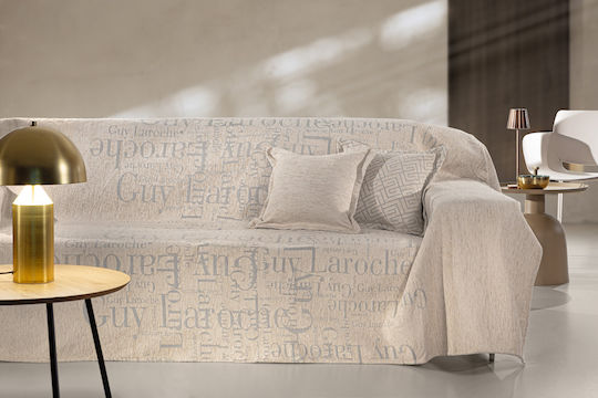 Guy Laroche Melbourne Armchair Throw Chenille 180x150cm Silver