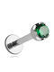 Titan Ohrpiercing mit grüner Bar
