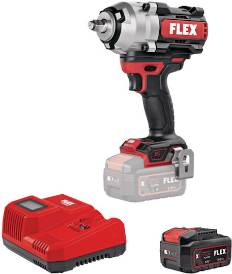 Flex IW 1/2" 1500 18-EC/ 5.0 Set Μπουλονόκλειδο Μπαταρίας 18V 1x5Ah με Υποδοχή 1/2"