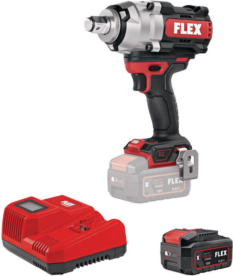 Flex IW 3/4" 1600 18-EC/ 5.0 Set Impact Wrench Battery 18V 1x5Ah with Socket 3/4"