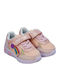 Παιδικά Sneakers Ανατομικά με Σκρατς & Φωτάκια Ροζ