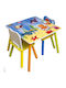 Set Masă cu Scaune pentru Copii pentru Desen din Lemn Multicolor