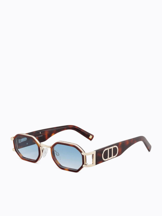 Carolina Lemke Unisex Γυαλιά Ηλίου με Καφέ Ταρταρούγα Σκελετό και Γαλάζιο Ντεγκραντέ Φακό CL3612-2