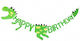 Happy Dino Birthday Decorative Party Garland Green