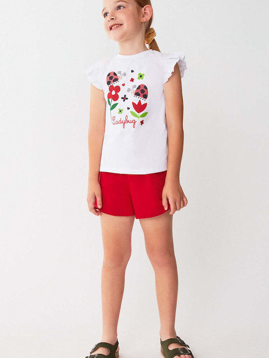 Street Monkey Set Pentru Copii Cu Pantaloni Scurți Roșu 2 Bucăți Street Monkey Set Pentru Copii Cu Pantaloni Scurți Roșu 2 Bucăți