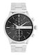 Oozoo Timepieces Ανδρικό Ρολόι 42mm Μπαταρίας με Ασημί Μεταλλικό Μπρασελέ