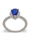 Savvas Design Damentagring mit Zirkon aus Weißgold 14K DACH02316