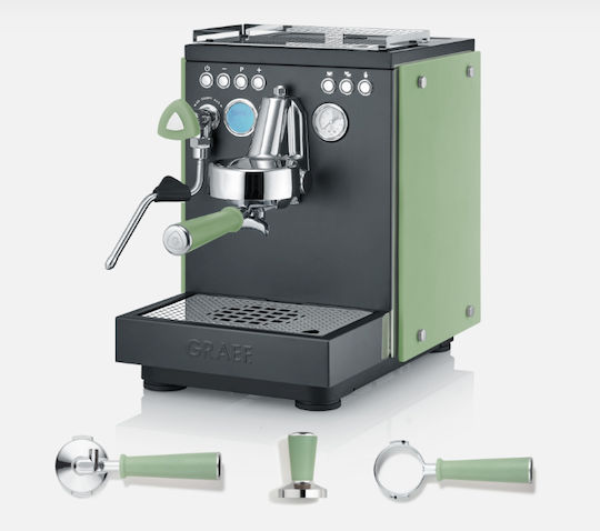 Graef Batessa Automatic Espresso Machine Pressure 6bar for Cappuccino with Grinder Green