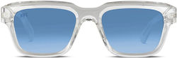 X Frame Therapy Sunglasses Transparent with Acetate Frame & Blue Lens