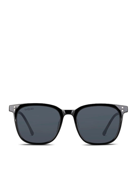 Smooder Unisex Sonnenbrille mit Schwarz Kunststoff Gestell und Schwarz Linse KKS01