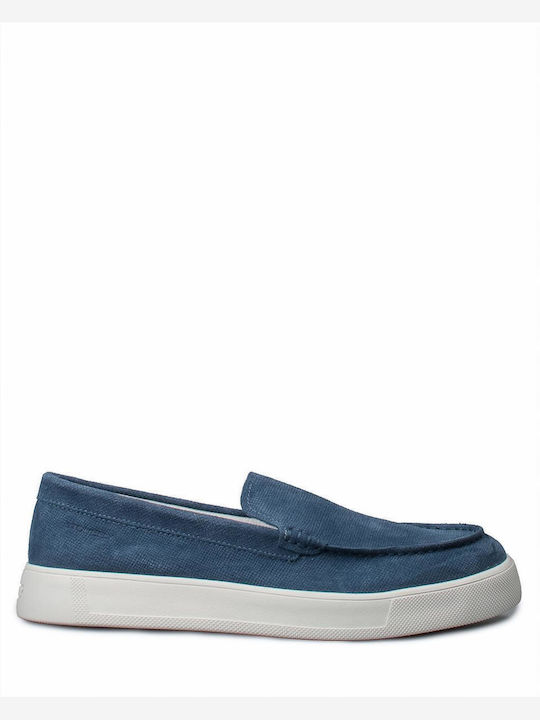 Velour Ανδρικά Loafers σε Μπλε Χρώμα