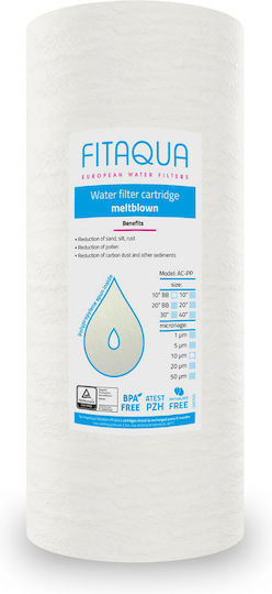 Fit Aqua Ανταλλακτικό Φίλτρο Νερού Κεντρικής Παροχής από Πολυπροπυλένιο 10" Big-Blue PP 10 μm