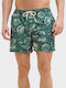 Men's Swimwear Shorts Mallard Green with Patterns