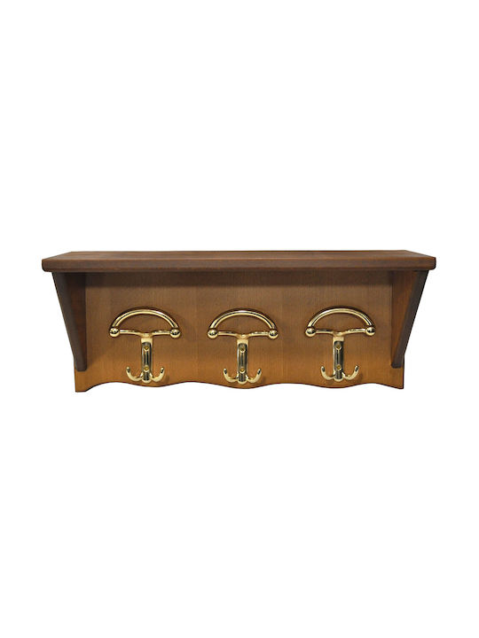Suport de Pălării din Lemn Auriu-Miere 50x20x21.5cm Pol 61-350-mg