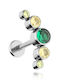 Titan Ohrring Bar Aus Titan Silber / Grün