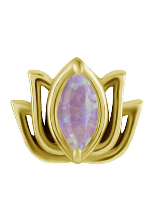 Crazy Needles Purple Gold Plated Piercing Earring