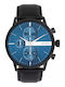 Oozoo Timepieces Ανδρικό Ρολόι 42mm Μπαταρίας με Μαύρο Δερμάτινο Λουράκι