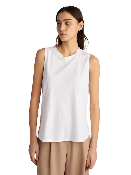 Rita Women's Blouse Cotton Sleeveless White