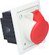 Board Socket Box 16a 5p 400v 80x97 Gray Ip44 Twist 415-6pkg