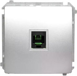 Simon Basic Telephone Socket Rj11 Universal Single Silver Matt Bmtu.01 Simon Basic Telephone Socket Rj11 Universal Single Silver Matt Bmtu.01