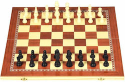 Joc 3 In 1 Siks Chess Checkers Wooden Box 35x17cm