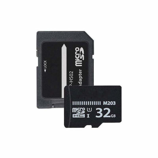 Card de memorie MicroSD de 32 Gb Siks include adaptor SD Clasa 10 Viteză mare Compatibil cu cameră video auto DVR Cameră de supraveghere Telefon Laptop Tabletă Negru