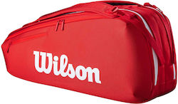 Wilson Super Tour Τσάντα Πλάτης Τένις 9 Ρακετών Κόκκινη