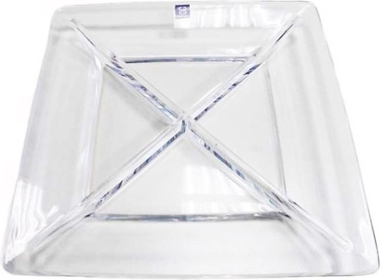 Galifas Διακοσμητική Πιατέλα Διάφανη 30x30x3.5εκ.