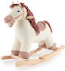 Bieco Fabric Rocking Toy Horse for 12+ months with Max Load Capacity 26kg White