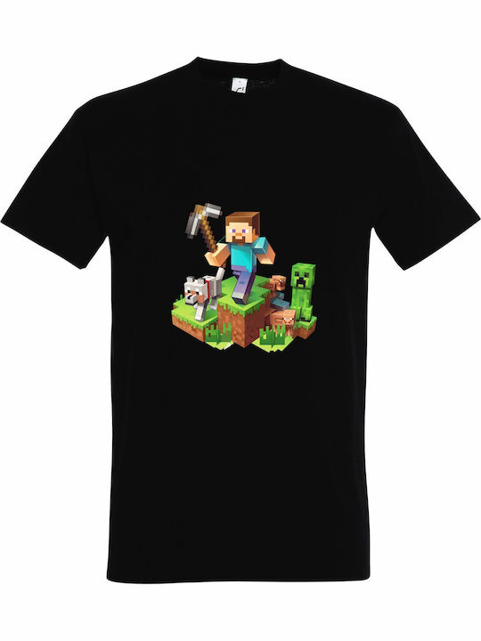 kirikoko Детска тениска Black Minecraft Charact...