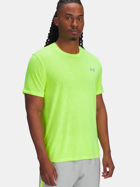 Ua Launch Camo Αθλητικό T-shirt Κίτρινο Fluo