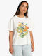 Damen T-Shirt Tierdruck White, Beige