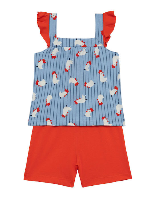Minerva Kids' Pajamas Summer Sky Blue Roosters