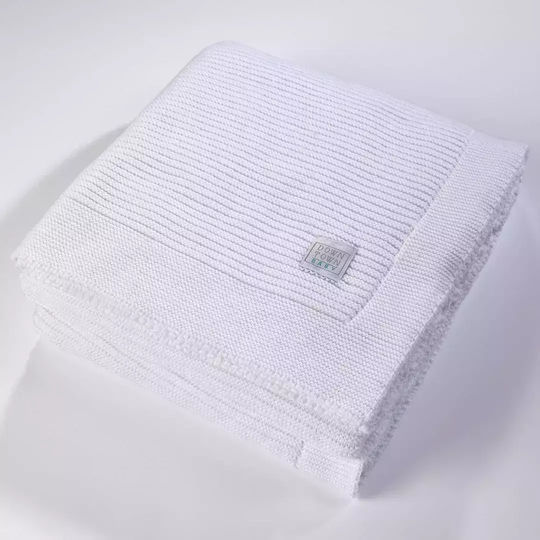 Down Town Home Blanket Cot Cotton White 100x150cm