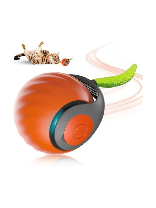 Smart Self Rolling Ball Interactive Cat Toy Rechargeable USB Cat Ball Two-Speed Setting Orange