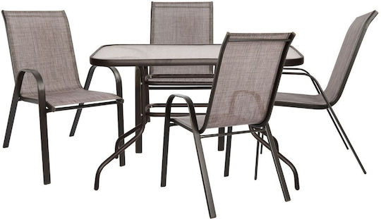 Set Dining de Exterior 5 Piese Maro