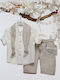 Baptism Suit for Boy Ecru-Spaghetti A4780-es Mi Chiamo Mc-25-a4780-es
