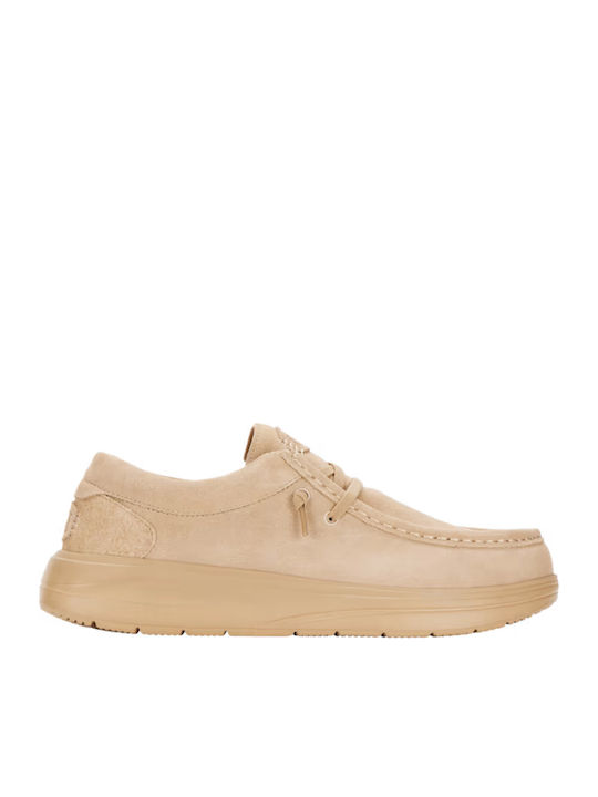 Wendy Leather Women's Moccasins in Beige Color