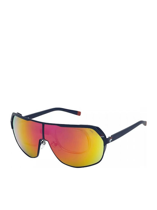 FILA Unisex Ochelari de soare cu Gri Cadru și Multicolor Oglindă Lentilă