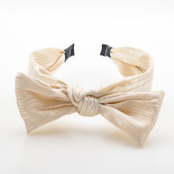 Fabric Hair Headband Bow Ecru