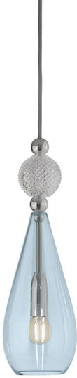 Ebb & Flow Pendant Light Blue with Crystals for Socket E14, E.14 12.5x12.5cm