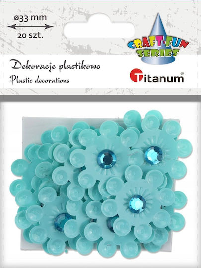 Titanum Decorative Flower for DIY Crafts Blue 20pcs 3x3cm