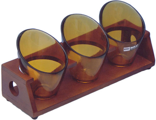 Galifas Glass Dessert Divided Serving Tray with 3 Slots Multicolour