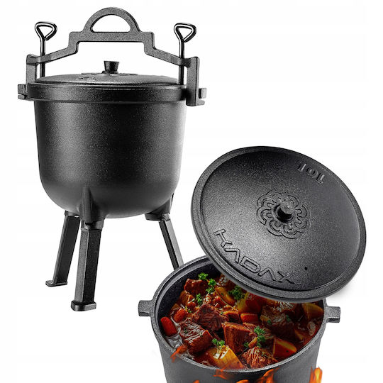 Kadax Cast Iron Hunter's Pot 10l Fire Pit Grill Roasting