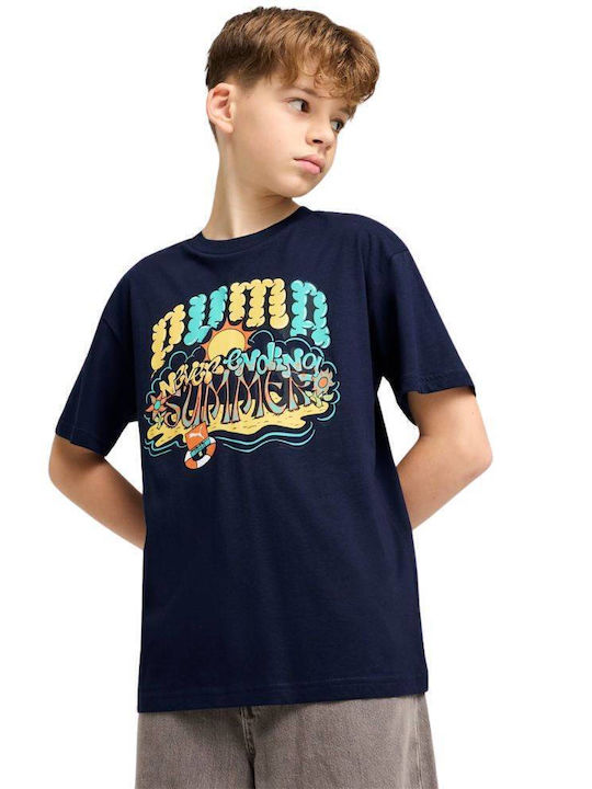 PUMA Παιδικό T-shirt Navy Graphics Tee III